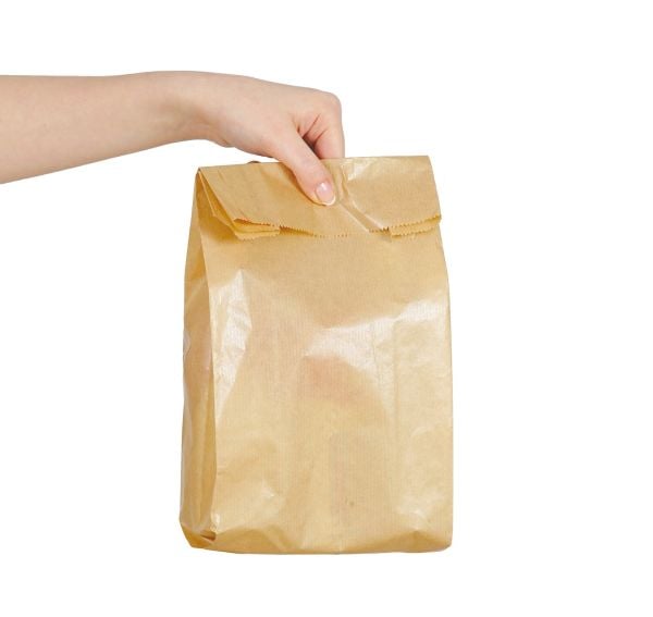 Körüklü Kraft Kese Kağıdı, Çizgili Şamua Kağıt Poşet, Hediye Ambalaj Poşeti, 500 Adet - 25x33 - Baskı İstemiyorum