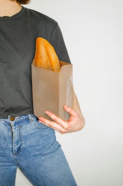 Körüklü Kraft Kese Kağıdı, Çizgili Şamua Kağıt Poşet, Hediye Ambalaj Poşeti, 500 Adet - 25x33 - Baskı İstemiyorum