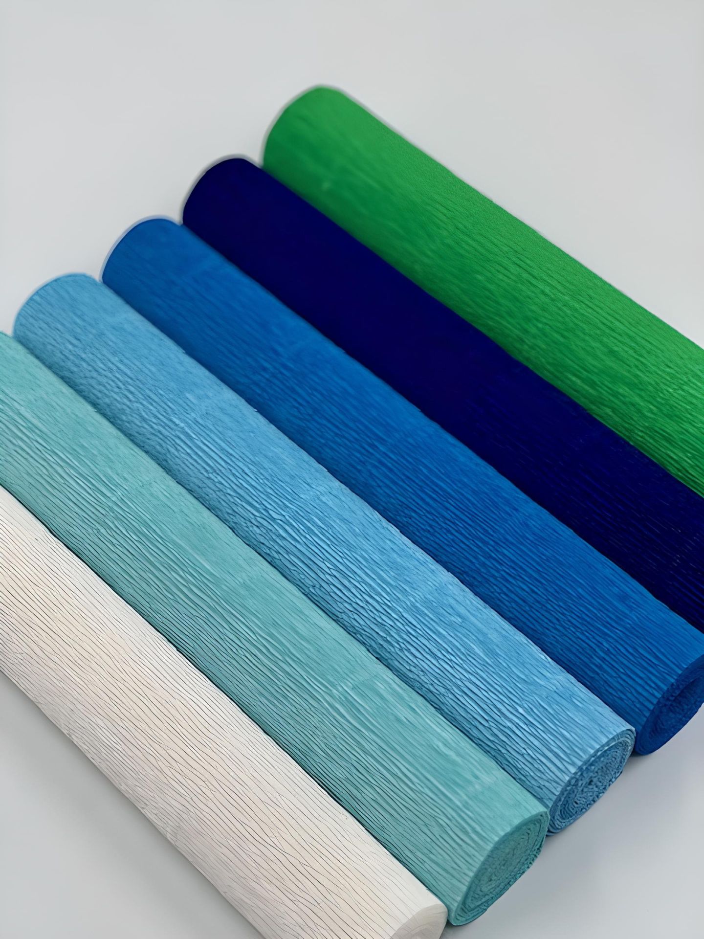 ROCO PAPER İtalyan Krapon Kağıdı Set Blueberry – 180 gr - 25X125 cm 6'lı Paket - %260 esneme özelliği – Renkli Kağıt Çiçekler