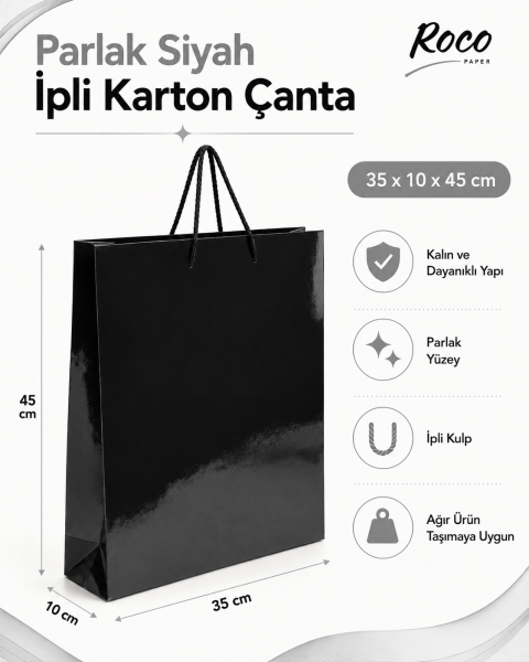 35 x 45 x 10 cm Premium Karton Hediye Çantası | Şık ve Dayanıklı Hediye Poşeti