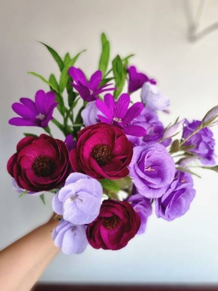 ROCO PAPER İtalyan Krapon Kağıdı Set Purple – 180 gr - 25X125 cm 6'lı Paket - %260 esneme özelliği – Renkli Kağıt Çiçekler