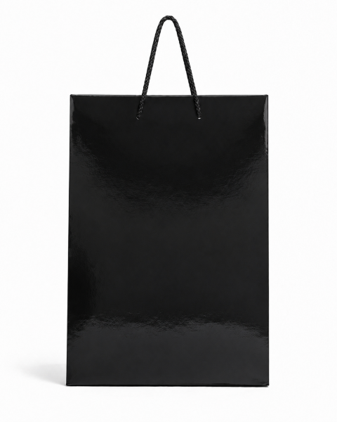 35 x 45 x 10 cm Premium Karton Hediye Çantası | Şık ve Dayanıklı Hediye Poşeti Siyah - 5 Adet