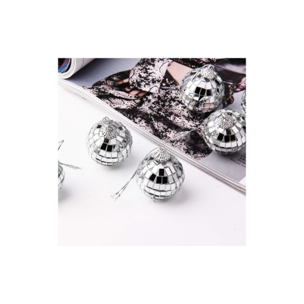 Disko Topu Seti, 4 Cm - 6 Adet, Mini Aynalı Disco Topu, Ağaç Süsü, Pasta Dekoru, Parti Aksesuarı