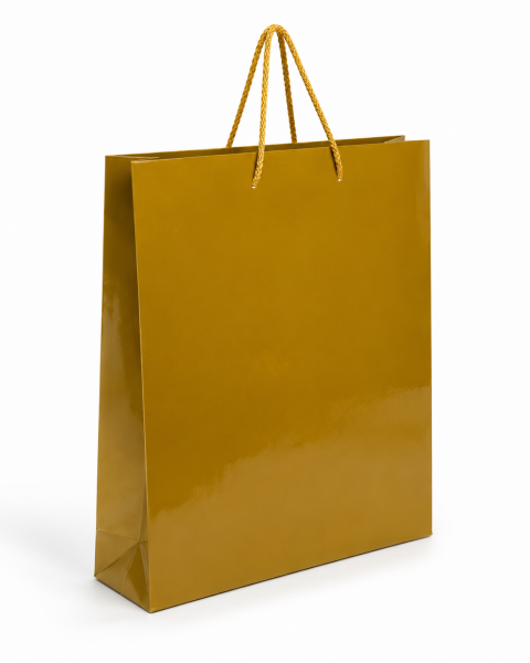 35 x 45 x 10 cm Premium Karton Hediye Çantası | Şık ve Dayanıklı Hediye Poşeti Altın - 5 Adet