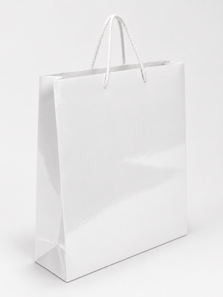 35 x 45 x 10 cm Premium Karton Hediye Çantası | Şık ve Dayanıklı Hediye Poşeti Beyaz - 5 Adet