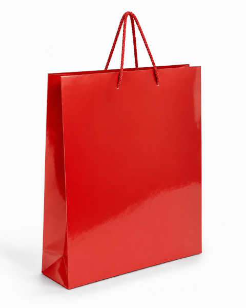35 x 45 x 10 cm Premium Karton Hediye Çantası | Şık ve Dayanıklı Hediye Poşeti Kırmızı - 5 Adet