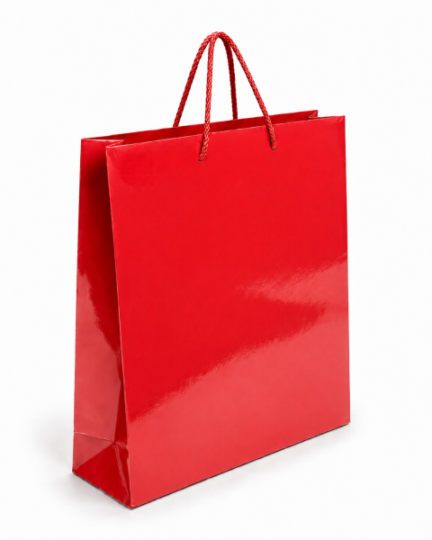 35 x 45 x 10 cm Premium Karton Hediye Çantası | Şık ve Dayanıklı Hediye Poşeti Kırmızı - 5 Adet
