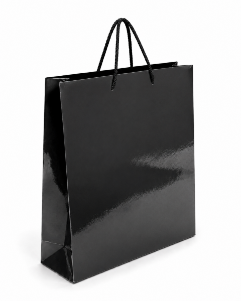 35 x 45 x 10 cm Premium Karton Hediye Çantası | Şık ve Dayanıklı Hediye Poşeti Siyah - 10 Adet