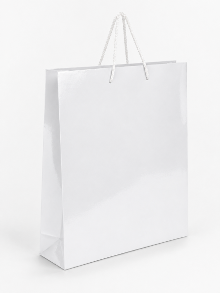 35 x 45 x 10 cm Premium Karton Hediye Çantası | Şık ve Dayanıklı Hediye Poşeti Beyaz - 10 Adet
