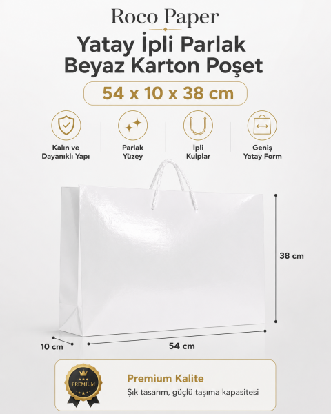 38 x 54 x 10 cm Premium Karton Hediye Çantası | Şık ve Dayanıklı Hediye Poşeti