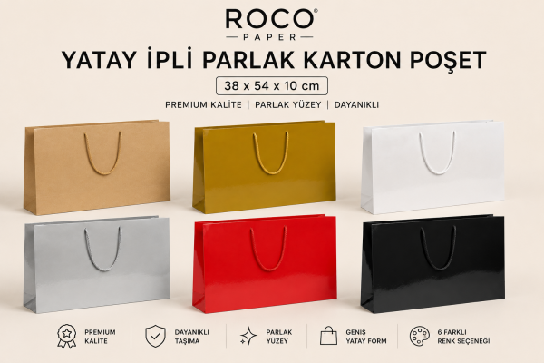 38 x 54 x 10 cm Premium Karton Hediye Çantası | Şık ve Dayanıklı Hediye Poşeti