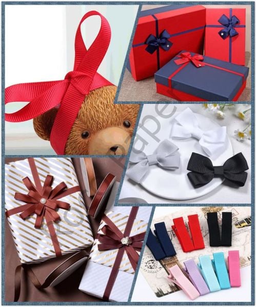 Grogren Kurdele, Hediye Paketleme, Dekoratif Düğün, Parti, Hobi ve Süsleme Şeriti, 10 metre - Kırmızı 4 cm