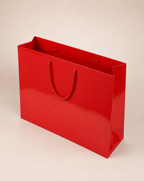 38 x 54 x 10 cm Premium Karton Hediye Çantası | Şık ve Dayanıklı Hediye Poşeti Kırmızı - 10 Adet