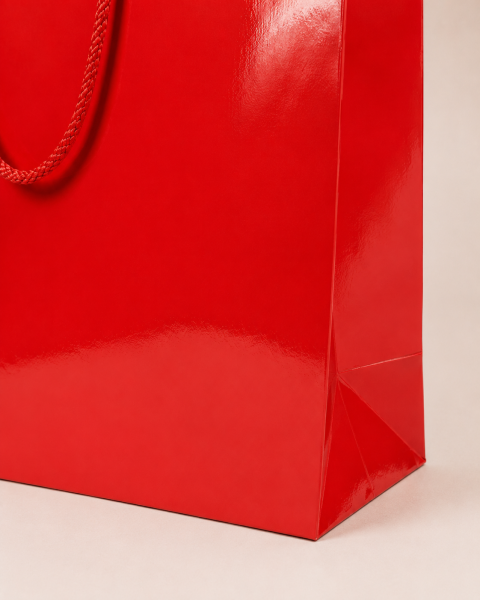 38 x 54 x 10 cm Premium Karton Hediye Çantası | Şık ve Dayanıklı Hediye Poşeti Kırmızı - 10 Adet