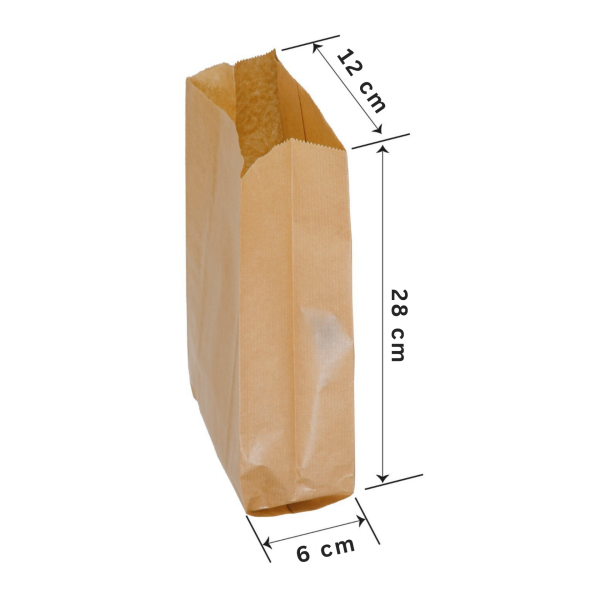 Körüklü Kraft Kese Kağıdı, Çizgili Şamua Kağıt Poşet, Hediye Ambalaj Poşeti, 50 Adet - 15x40 - Özel Baskı İstiyorum