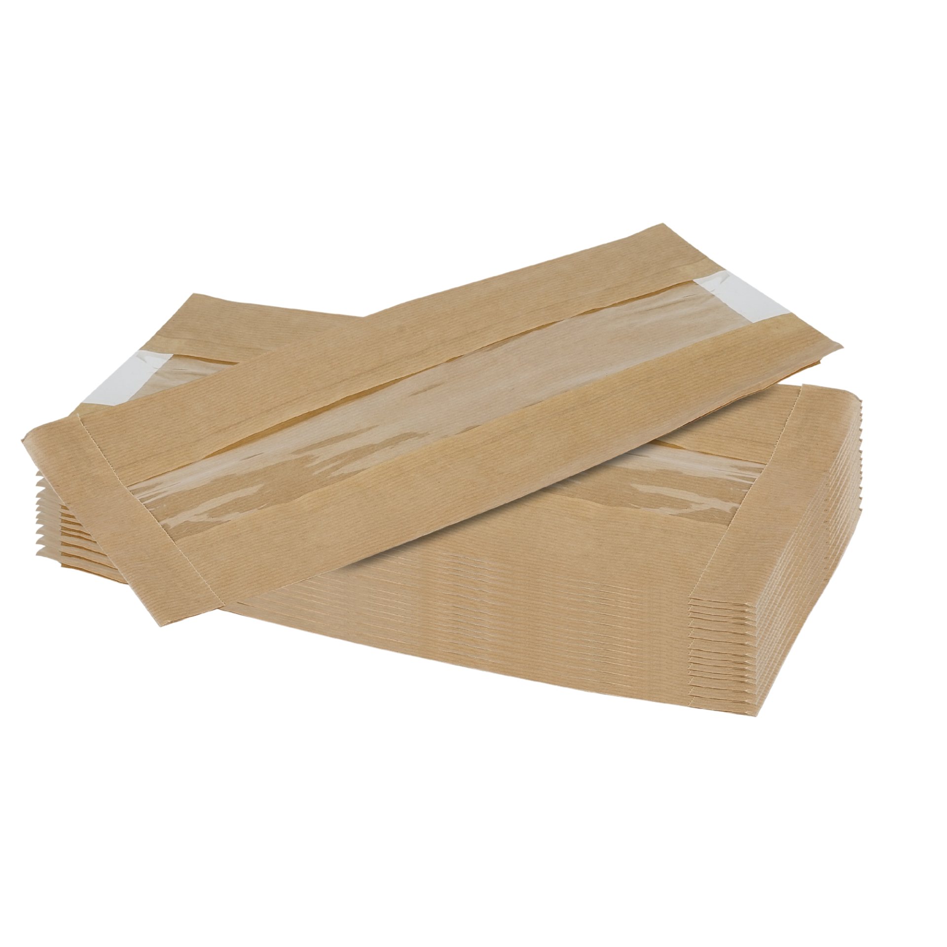 Kraft Şamua Pencereli Kese Kağıdı, Körüklü, V Tabanlı Doğal Ambalaj Poşeti, Hediyelik, Gıda, Butik Paketleme