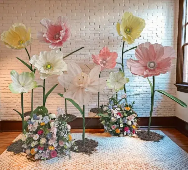Çiçek Demir Ayak Stand Eva ve Krapon için 30 cm Çap ve Çim halı
