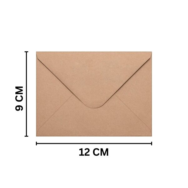 Kraft Zarf Seti, 50’li Paket – 7x9 cm, Mini Boy Davetiye, Kart, Fotoğraf ve Özel Gün Zarfları