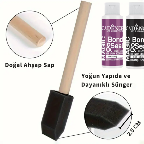 Magic Bond Seal Yapıştırıcı Seti 5li, Dekopaj Vernikli Tutkal, Krapon Çiçek, Kumaş ve Ahşap İçin