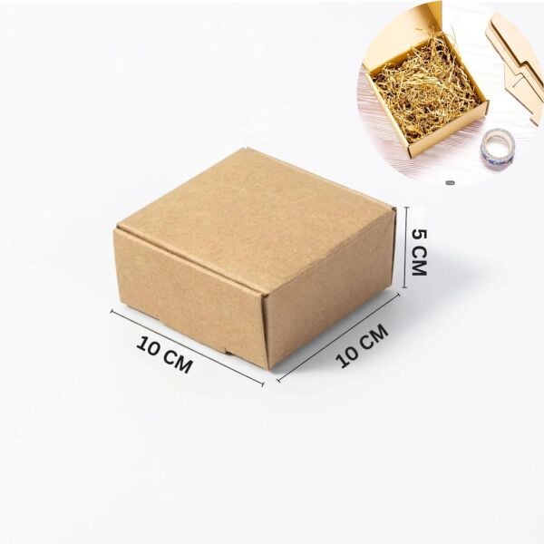 Kilitli E-Ticaret Hediye Kutusu, Kraft Karton Kargo Paketleme Kutusu, 25 Adet, 10x10x5 Cm
