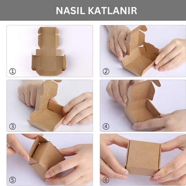 Kilitli E-Ticaret Hediye Kutusu, Kraft Karton Kargo Paketleme Kutusu, 25 Adet, 10x10x5 Cm