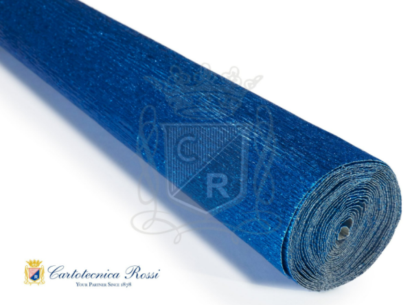 Italyan Krapon Kağıdı No:907 Mavi Metalik - 140 Gr. 50*250 Cm