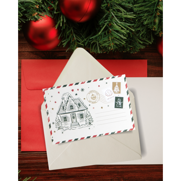 Yılbaşı Ev Temalı Kartpostal Seti, Yeniyıl, Noel, Tebrik ve Hediye Kartları, 25 Adet, 10x15 Cm