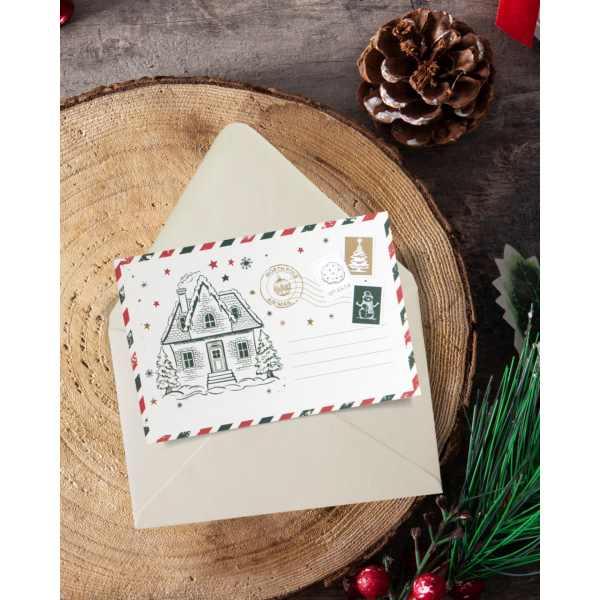 Yılbaşı Ev Temalı Kartpostal Seti, Yeniyıl, Noel, Tebrik ve Hediye Kartları, 25 Adet, 10x15 Cm