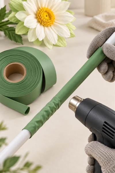 Dev Çiçek Esnek Boru Kılıfı, Isıtılınca Daralan Kılıf 21 mm. Yeşil - 2 Metre