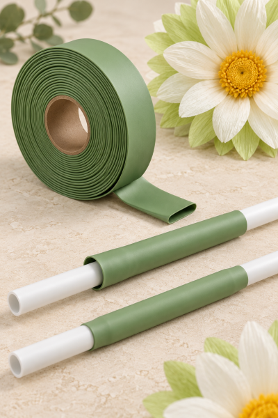 Dev Çiçek Esnek Boru Kılıfı, Isıtılınca Daralan Kılıf 21 mm. Yeşil - 2 Metre