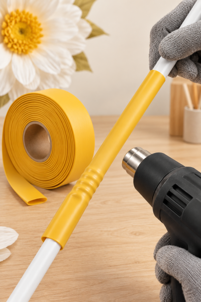 Dev Çiçek Esnek Boru Kılıfı, Isıtılınca Daralan Kılıf 21 mm. Sarı - 2 Metre