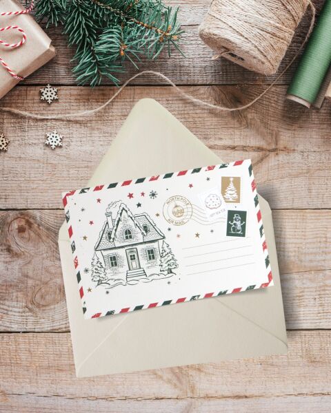 Yılbaşı Kartpostal ve Zarf Seti, 9 Adet, Yeniyıl Tebrik ve Hediye Kartı, 10x15Cm (3 Farklı Tasarım)