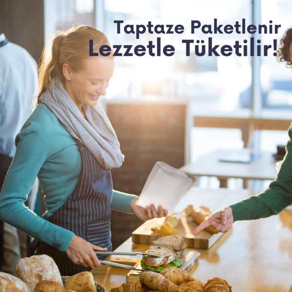 Kraft Körüklü Beyaz Yağlı Kese Kağıdı, V Taban Butik Hediye Paketi, Ambalaj Kağıt Poşeti, 100 Adet - 12x20 Cm