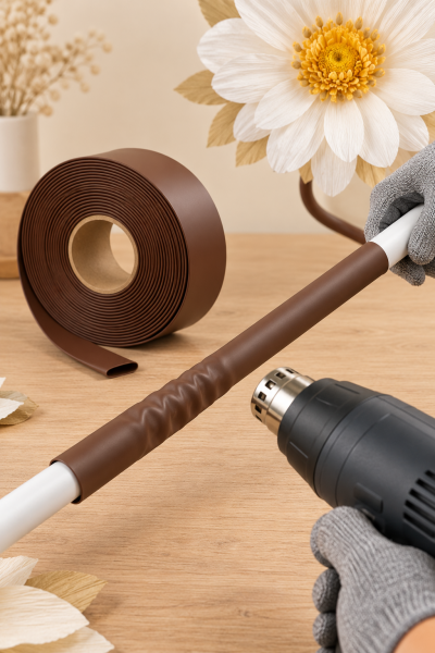 Dev Çiçek Esnek Boru Kılıfı, Isıtılınca Daralan Kılıf 21 mm. Kahverengi - 3 Metre