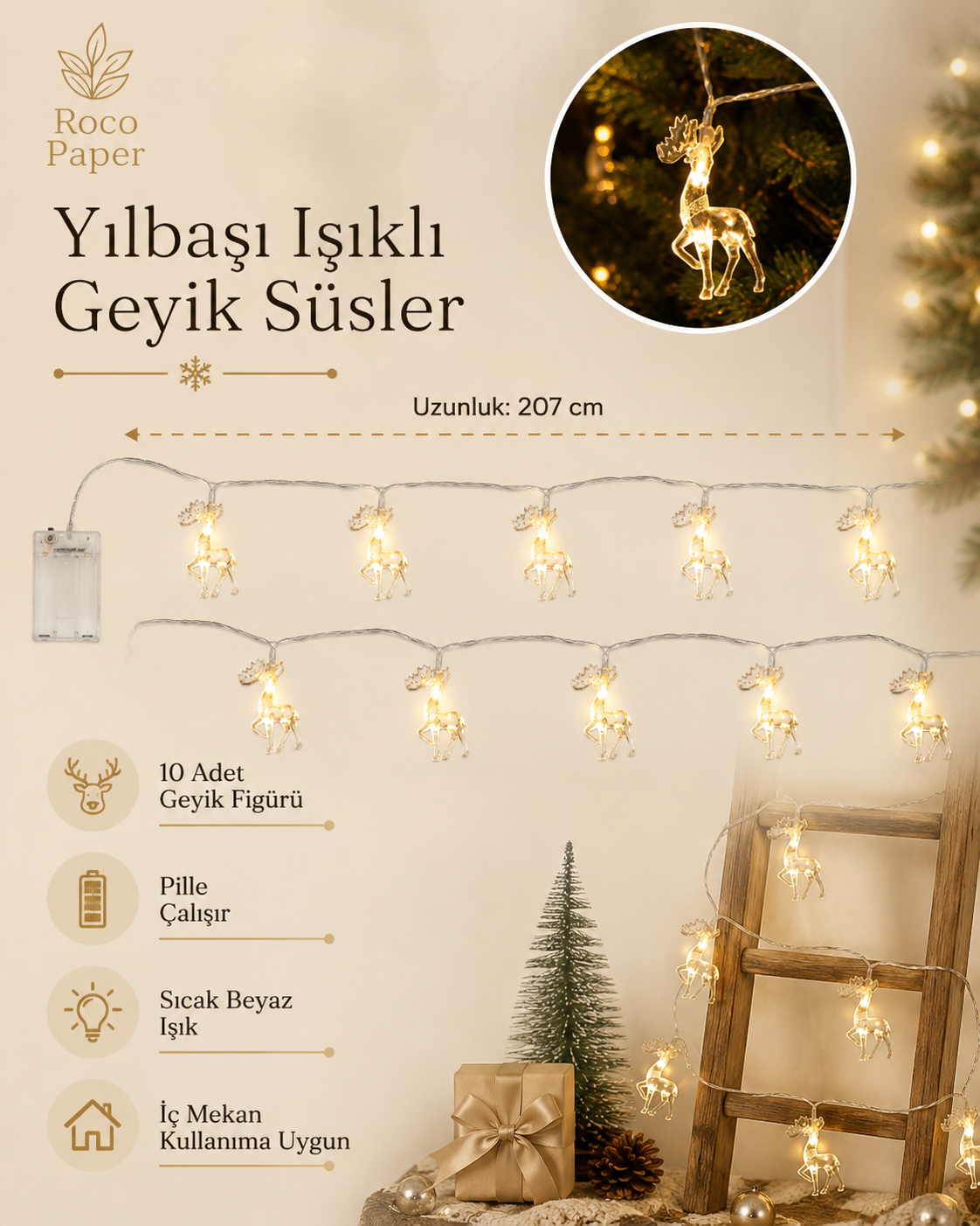 Geyik Led Işık