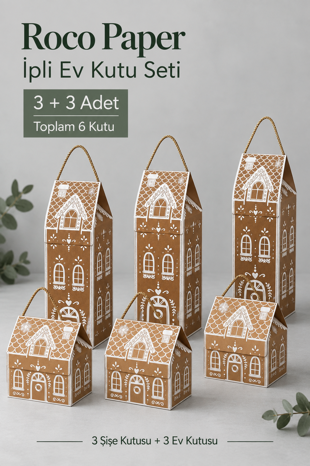 Gingerbread Ev Kutu Seti Paket 3'lü