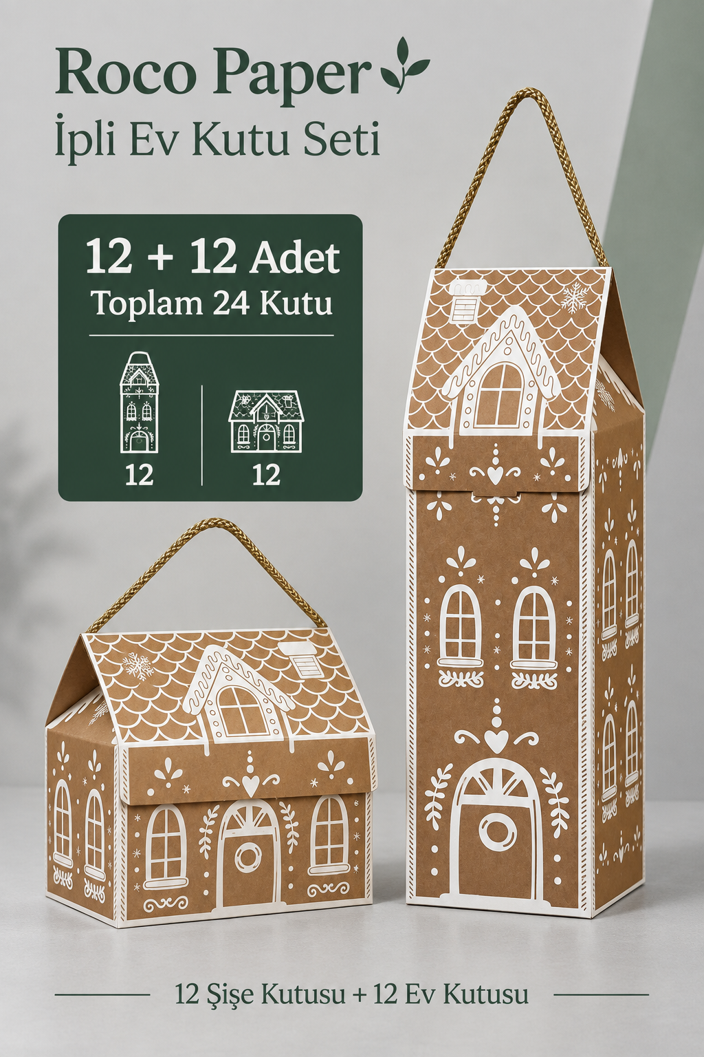 Gingerbread Ev Kutu Seti Paket 12'li