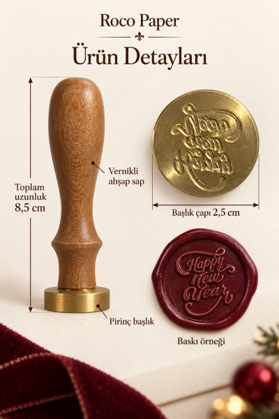 Prinç Mühür - Yeniyıl Temalı 2.5 cm Happy New Year