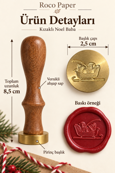 Prinç Mühür - Yeniyıl Temalı 2.5 cm Noel Baba