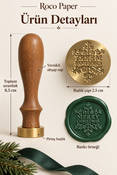 Prinç Mühür - Yeniyıl Temalı 2.5 cm Merry Christmas