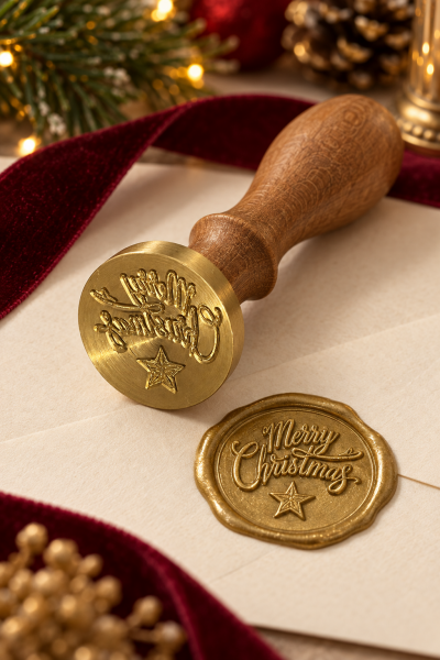 Prinç Mühür - Yeniyıl Temalı 2.5 cm Merry Christmas - 2