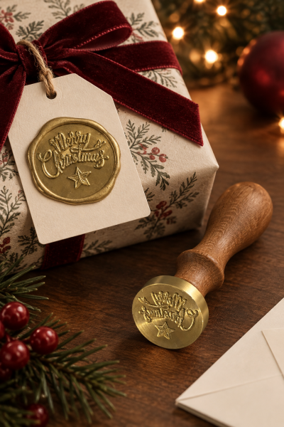 Prinç Mühür - Yeniyıl Temalı 2.5 cm Merry Christmas - 2