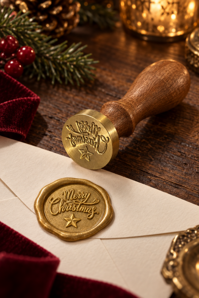 Prinç Mühür - Yeniyıl Temalı 2.5 cm Merry Christmas - 2