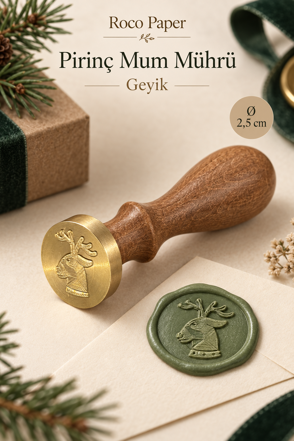 Prinç Mühür - Yeniyıl Temalı 2.5 cm Geyik
