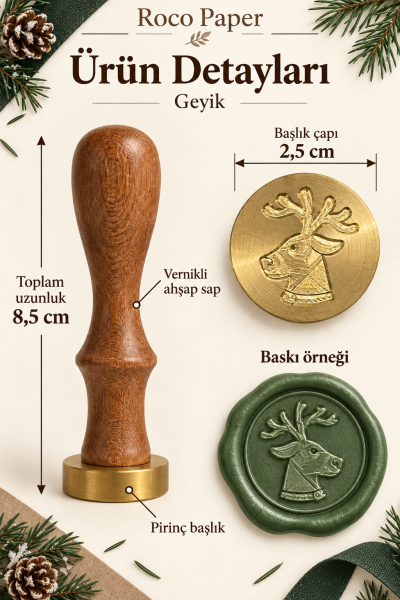 Prinç Mühür - Yeniyıl Temalı 2.5 cm Geyik