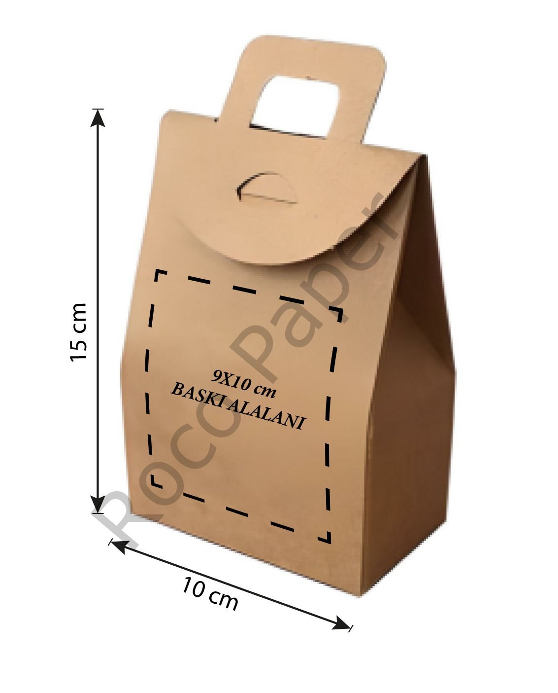 Kişiselleştirilebilir Kraft Kulplu Çanta, Özel Baskı (CMYK) Kınalık, Çerez Hediye Çantası 250 Adet  - Büyük (10 x 15 cm) - Evet, istiyorum + 250 TL