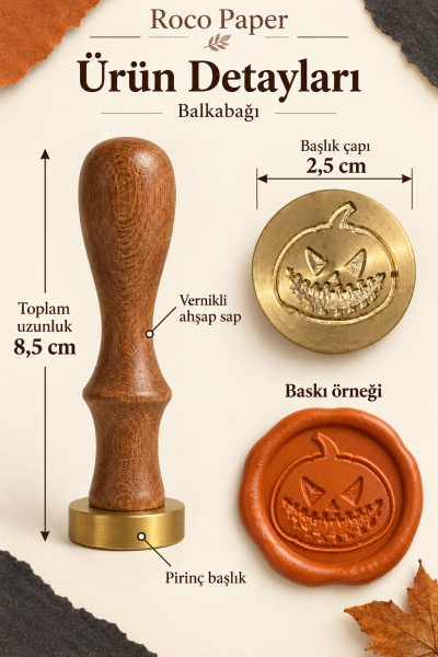 Prinç Mühür - Cadılar (Halloween) Temalı 2.5 cm Balkabağı