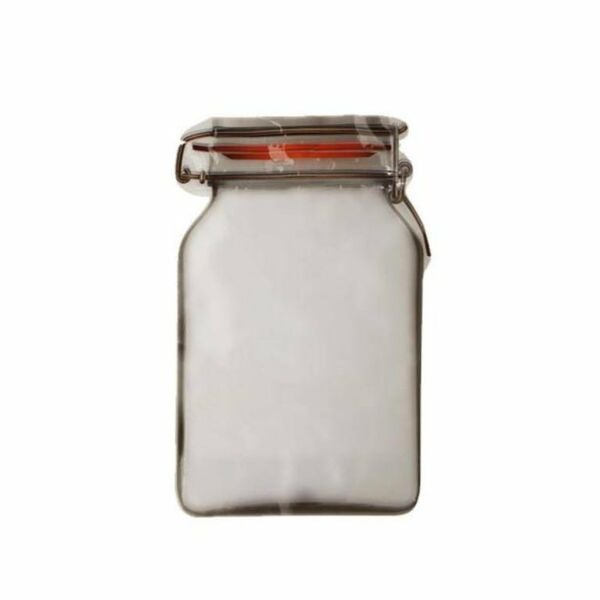 Kavanoz Desenli Fermuarlı Sızdırmaz Şeffaf Plastik Doypack - 50'li Paket - 11x18,5x7 Cm