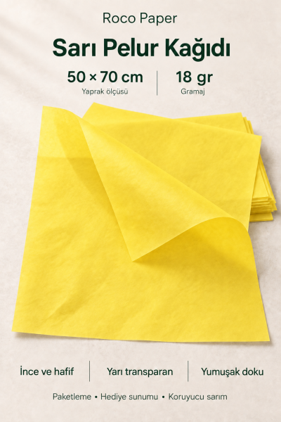 Pelur Kağıt 50x70 cm 10 Adet Sarı