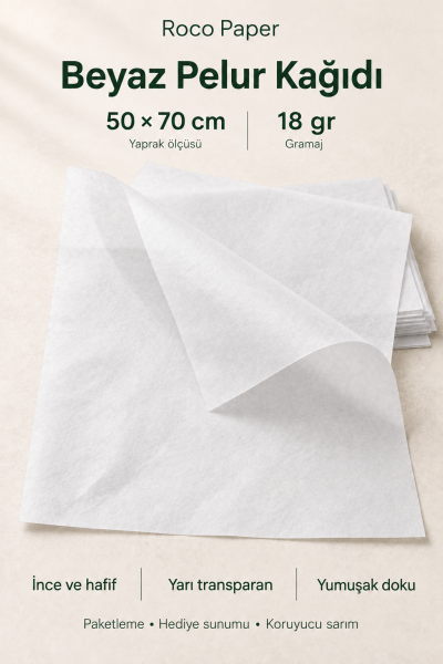 Pelur Kağıt 50x70 cm 10 Adet Beyaz